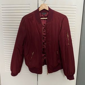 Women’s Maroon Bomber Jacket - Medium